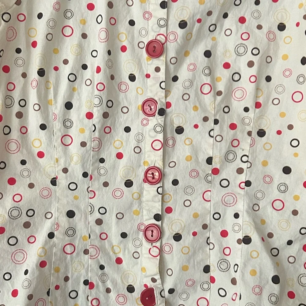 Polka Dot Button-Up Blouse - Picture 2 of 3